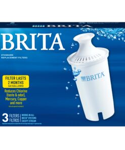 Brita Standard Water Filter Replacements for Pitchers and Dispensers, Lasts 2 Months, Reduces Chlorine Taste and Odor, 3 Count 48 71ZuCPwEplL