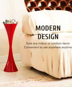 Alternative view of CO-Z Standing Ashtray for Outdoor Patio, Cigar Ashtrays for Cigarette Butt Receptical with Detachable Container, Contemporary Retro Ash Tray Sets for Weed 22 in. Height, Red