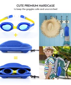 Careula 2 Pack Kids Swim Goggles, Swimming Goggles Anti-fog Water Pool Glasses for Kids Girls Boys Toddlers Child Age 2-12 A1 Purple & Blue 14 71ZvaUFxdEL