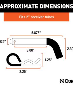 Alternative view of CURT 21510 Trailer Hitch Pin & Clip with Vinyl-Coated Grip, 5/8-Inch Diameter, Fits 2-Inch Receiver, CLEAR ZINC
