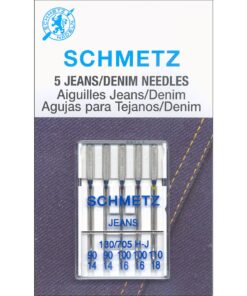 Euro-Notions Jean and Denim Machine Needles, Sizes 14/90 (2), 16/100 (2) 18/110 (1)