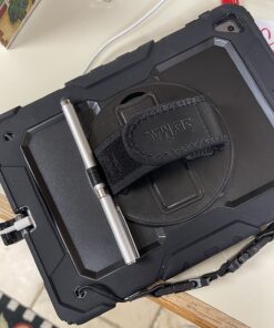 SEYMAC iPad 6th/5th Generation Case 9.7 Inch, Heavy Duty Protective Shockproof Case with Screen Protector, 360° Rotating Stand/Handle/Shoulder Strap for iPad 6th/ 5th Gen/Air 2/ Pro 9.7, Black 9.7 inch - For iPad 6th/5th Gen 46 71ZyOqFItkL