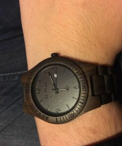 Bewell W086B Mens Wooden Watch Analog Quartz Lightweight Handmade Wood Wrist Watch ebony wood 29 71ZzjBGWvrL