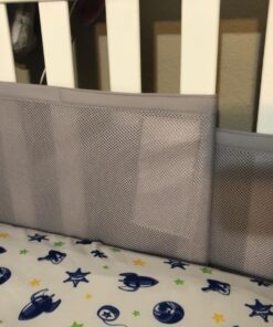 BreathableBaby Breathable Mesh Liner for Full-Size Cribs, Classic 3mm Mesh, Gray (Size 4FS Covers 3 or 4 Sides) 48 71ZzxelvUKL