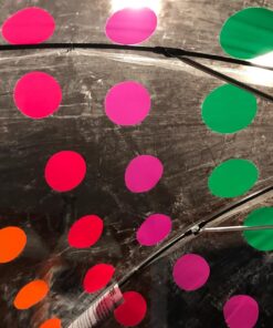 Totes Signature Clear Bubble, Rain & Windproof Umbrella - Perfect for Weddings, Travel and Outdoor Events - Curved Handle with Deluxe Finish, in Transparent or Colorful Design Options Regular Dots 26 71a RhbDrxL