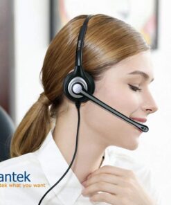 Wantek Corded Telephone Headset Dual w/Noise Canceling Mic Compatible with Avaya Aastra Allworx Adtran Alcatel Lucent AltiGen Digium Gigaset InterTel Mitel Plantronics Landline Deskphones(F602S1) Binaural F602S1 11 71a nwTV2L 1