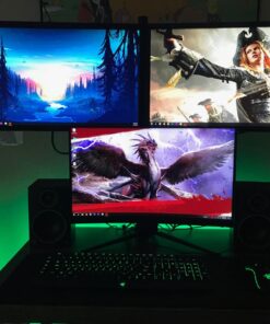 VIVO Dual Monitor Desk Mount Stand with Height Adjustment and VESA Plates for 2 LCD Ultrawide Screens up to 34 inches, Stacked Array, STAND-V002R Black 33 71a wm74VXL