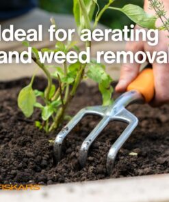 Fiskars Ergo Cultivator - Heavy Duty Gardening Hand Tool with Hang Hole - Lawn and Yard Tools - Black/Orange 15 71a1gy7QMvL