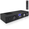 Pyle 3D Surround Bluetooth Soundbar - Sound System Bass Speakers Compatible to TV, USB, SD, FM Radio with 3.5mm AUX Input , Remote Control, For Home Theater - PSBV200BT,Black 54 71a23Ytu2ML