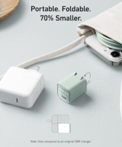 USB C GaN Charger 30W, Anker 511 Charger (Nano 3), PIQ 3.0 Foldable PPS Fast Charger for iPhone 15/15 Pro/14/14 Pro Max/13, Galaxy, iPad (Cable Not Included) - Aurora White 20 71a2EOjQpnL