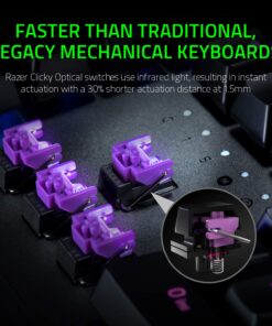 Alternative view of Razer Huntsman Elite Gaming Keyboard: Fast Keyboard Switches - Clicky Optical Switches - Chroma RGB Lighting - Magnetic Plush Wrist Rest - Dedicated Media Keys & Dial - Classic Black