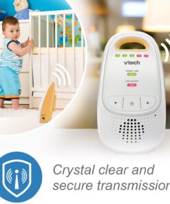VTech DM111 Upgraded Audio Baby Monitor. 1 Parent Unit with Rechargeable Battery, Best-in-Class Long Range, Digital Wireless Transmission, Crystal-Clear Sound, Plug & Play, Sound Indicator & Alerts Audio Monitor with 1 Parent Unit 33 71a3XlDV68L