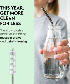 Turbo Microfiber Bottle Brush Cleaner Pack - Set of 5 Bottle Brushes for Cleaning Baby Bottles, Water Bottles, Tumblers, Wine Decanters, Flask, Bong, Vase Cleaner - One Straw Cleaner Brush 28 71a3YnN gJL