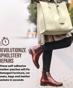 MastaPlasta Premium Leather Repair Patch - Dark Brown 4" x 2.4" (10 x 6 cm). Instant Upholstery-Quality Scratch and Tear Repair for Sofas, Car Interiors, Bags, Vinyl & More 4in x 2.4in B Dark Brown Leather 19 71a3amROriL