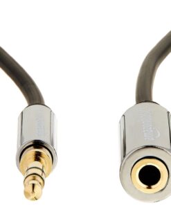 Alternative view of Amazon Basics 3.5mm Aux Jack Audio Extension Cable, Male to Female, Adapter for Headphone or Smartphone, 6 Foot, Black 6 Feet 1-Pack