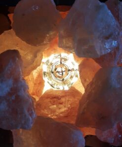 CRYSTAL DECOR Himalayan Pink Salt Lamp Basket & Dimmer Cord Bulb Flower 27 71a4DoFrwjL