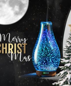 Porseme Essential Oil Diffuser 3D Glass Aromatherapy Ultrasonic Humidifier Cool Mist, Auto Shut-Off, Timer Setting, BPA Free for Home Office Hotel Yoga Gym Leisure SPA Gift 100ml B1-100ml Volcano 26 71a4nUfOGL