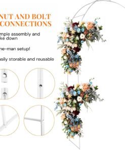 Adorox 7.8ft Backdrop Stand - Balloon Arch Kit, Stable Balloon Arch Frame, Metal Wedding Arch for Wedding Birthday Party Baby Shower Decoration(White) 1 White 1pc 24 71a4tIJiRWL
