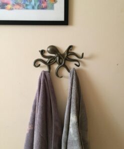 Zeckos Swimming Octopus Antique Bronze Finish Decorative Wall Hook 28 71a56gip3nL