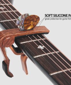 Capo Guitar Capo with Pick Holder for Acoustic and Electric Guitar, Ukelele, Bass, Banjo with Guitar Picks (rose wood) rose wood 29 71a6Km8SLaL