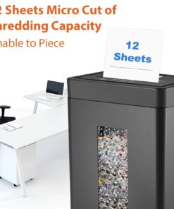Frossvt Paper Shredder for Home Office Use, 12-Sheet Micro-Cut Paper and Credit Card, Security Level P-4, 5.3-Gallon Bin 30 71a76Ej4dmL