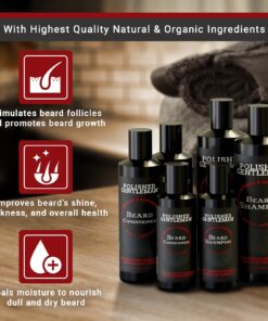 Polished Gentleman Beard Shampoo and Conditioner Set - Refreshing Beard Moisturizer & Mustache Softener - Beard Thickener with Tea Tree & Growth Oil - Paraben-Free & Sulfate-Free - Made by USA (4Oz) 4 Fl Oz (Pack of 2) 19 71a7D7fVd8L