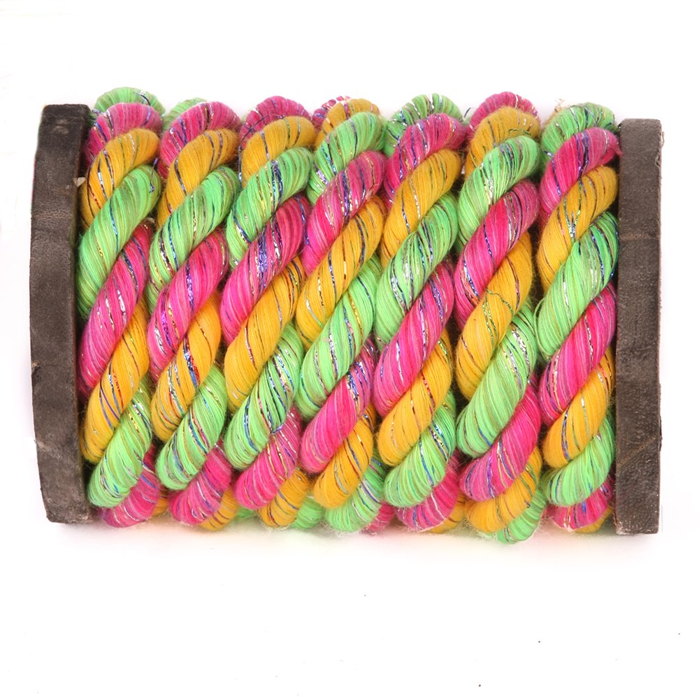 Ravenox Natural Twisted Cotton Rope | Made in The USA | Strong Triple-Strand Cordage for Sports, Décor, Pet Toys, Crafts, Macramé & Indoor Outdoor Use| by The Foot & Diameter (Multiple Color) Pink, Gold, Lime Glitter 1/2 Inch x 100 Feet 2 Ravenox Natural Twisted Cotton Rope | Made in The USA | Strong Triple-Strand Cordage for Sports, Décor, Pet Toys, Crafts, Macramé & Indoor Outdoor Use| by The Foot & Diameter (Multiple Color) Pink, Gold, Lime Glitter 1/2 Inch x 100 Feet - Image 2