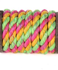 Alternative view of Ravenox Natural Twisted Cotton Rope | Made in The USA | Strong Triple-Strand Cordage for Sports, Décor, Pet Toys, Crafts, Macramé & Indoor Outdoor Use| by The Foot & Diameter (Multiple Color) Pink, Gold, Lime Glitter 1/4 Inch x 600 Feet