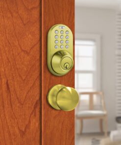 MiLocks TFK-02P Digital Deadbolt Door Lock and Passage Knob Combo with Keyless Entry via Keypad Code for Exterior Doors, Polished Brass 10 71a7n3PGRZL