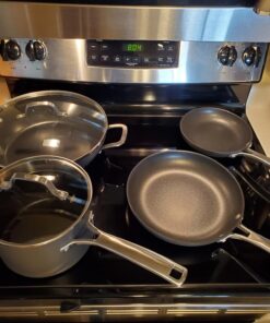 Calphalon Classic Hard-Anodized Nonstick Cookware Kitchen Essentials Set, 6-Piece Pots and Pans Set 6-Piece Nonstick w/ AquaShield™ 47 71a8CNEl1NL