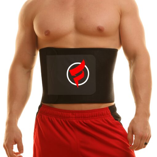 Fitru Waist Trimmer Sauna Ab Belt For Women & Men - Waist Trainer Stomach Wrap Black XS: 8" X 34"