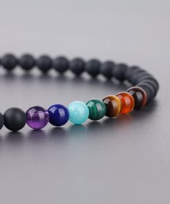 COAI 108 Japa Mala 7 Chakra Stone Wrap Bracelet Necklace Matte Onyx 25 71a9lNkYD0L