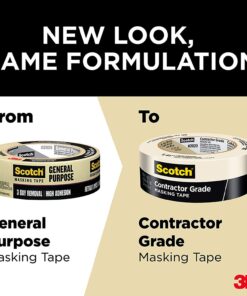 Scotch Contractor Grade Masking Tape, 0.94 inches by 60.1 yards (540 yards total), 2020, 9 Rolls kkkk 15 71aAJphh6 L
