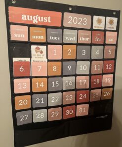The Ultimate Classroom Calendar Pocket Chart for Kids - Simplified Calendar with Educational Cards for Easy Learning - Fun Boho Classroom/Teacher Must Have Supplies That Fits Nicely w/Any School Decor Calendar for Kids 45 71aB8DrPXaL