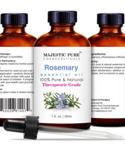 MAJESTIC PURE Rosemary Essential Oil, Premium Grade, Pure and Natural, for Aromatherapy, Massage, Topical & Household Uses, 1 fl oz 1 Fl Oz (Pack of 1) 21 71aD51IRo1L