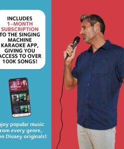 Singing Machine Portable Karaoke Machine for Adults & Kids with Wired Microphone, White - Built-In Speaker, Bluetooth with LED Disco Lights - Karaoke System with CD+G Player & USB Connectivity 18 71aDTFs9YaL