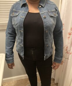 Wrangler Authentics Women's Stretch Denim Jacket Large Blue 34 71aDZq9ML0L