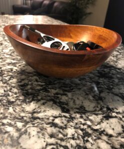 Lipper International Cherry Finished Wavy Rim Beechwood Serving Bowl for Fruits or Salads, Matte, Small, 7.5" x 7.25" x 3", Single Bowl, 30.43Fl oz 25 71aE J0tJgL