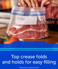 Ziploc Gallon Food Storage Freezer Bags, New Stay Open Design with Stand-Up Bottom, Easy to Fill, 28 Count Clear 29 71aEOEjYmwL 1