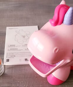 Amazon Basics Kids Outdoor Automatic Unicorn Bubble Blowing Machine With Solution, Gift for Age 3Y+, Pink 22 71aEPed3fKL
