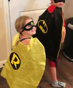 Rubie's Super Hero Cape Set Officially licensed DC Comics Assortment 4 Capes, 3 Masks, and 1 Chest Piece, Black, Yellow and Red,One Size (Amazon Exclusive) Boys 21 71aFMhKL aL