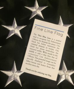 Thin Blue Line Flag - 3X5 Foot with Embroidered Stars and Sewn Stripes - Black White and Blue American Police Flag Honoring Law Enforcement Officers - 3x5 Inch Waterproof Decal Included Blue,White 36 71aFvK4w9L