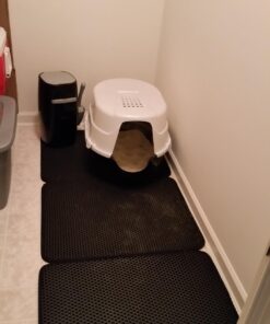 iPrimio Large Cat Litter Trapper Mat with Exclusive Urine/Waterproof Layer - Cat Litter Mat - Larger Holes with Urine Puppy Pad Option for Messy Cats - Soft on Paws and Light - 30" x 23" (Black Color) 30x23 - Black 65 71aG3qD PCL