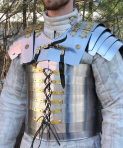 Alternative view of Roman Soldier Military Lorica Segmentata Body Armor 20g Steel Rustic Vintage Home Decor Gifts