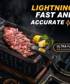 Alternative view of Waterproof Instant Read Digital Meat Thermometer for Cooking and Grilling, Food Thermometer with Backlight, Magnet, Calibration, and Foldable Probe, Bottle Cap Opener for Kitchen Gadgets, BBQ, Grill