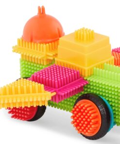 Battat- Bristle Blocks- STEM Interlocking Building Blocks- 80 pc Playset- Reusable Storage Bucket- Developmental Toys for Toddlers & Kids- Big Value Case- 2 Years + 16 71aGpKFVCBL