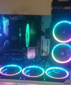 Cooler Master Hyper 212 RGB Black Edition CPU Air Cooler, SF120R RGB Fan, 4 CD 2.0 Heatpipes, Anodized Gun-Metal Black, Brushed Nickel Fins, RGB Lighting for AMD Ryzen/Intel LGA1151 61 71aHLRE QnL