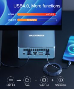 GEEKOM Mini PC Mini IT13, 13th Gen Intel i9-13900H NUC13 Mini Computers(14 Cores,20 Threads) 32GB DDR4 & 2TB PCIe Gen 4 SSD Windows 11 Pro Desktop PC Support Wi-Fi 6E/Bluetooth 5.2/USB 4.0/2.5G LAN/8K i9-13900H, 32GB+2TB 11 71aHVTodXPL