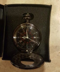 Realpoo Black Hollow Men's Pocket Watch, Roman Digital Scale Men's Quartz Pocket Watches, Quartz Pocket Watch with Chain for Men-Black 29 71aHZdhRaL