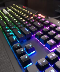 Corsair K70 RGB MK.2 Rapidfire Mechanical Gaming Keyboard - USB Passthrough & Media Controls - Fastest & Linear - Cherry MX Speed - RGB LED Backlit MX SPEED (Linear & Fast) Black 53 71aHiE578fL